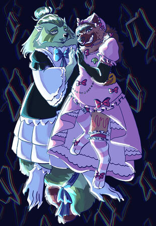 shaded, +1 character, bg elements